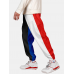 Mens Contrast Color Relaxed Fit Drawstring Cuffed Jogger Pants