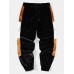 Mens Collegiate Velvet Patchwork Printed Letter Pants