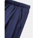 Mens Cotton Pure Color Loose Fit Drawstring Casual Pants